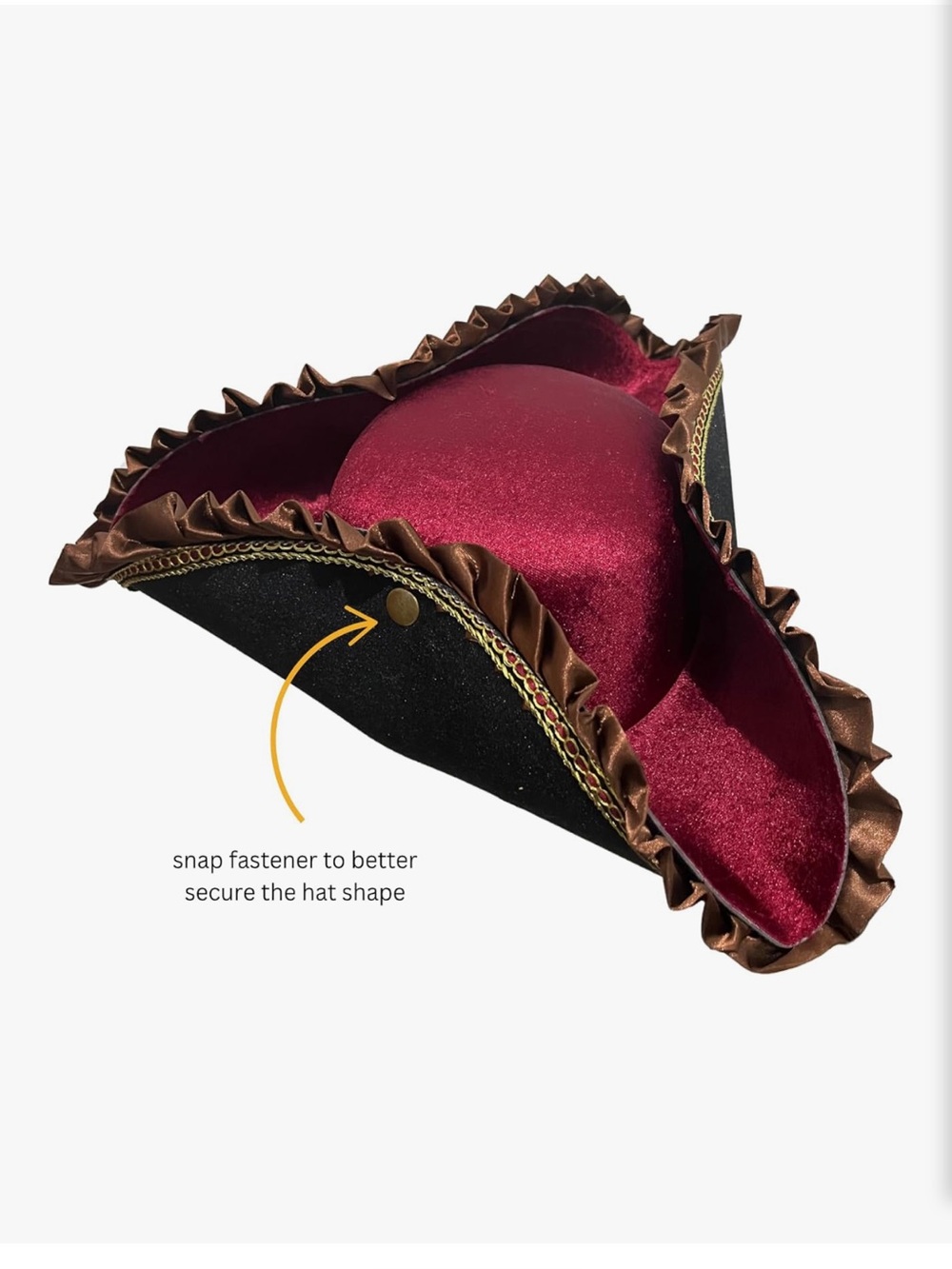 Pirate Tricorn Hat - Picture 2 of 9